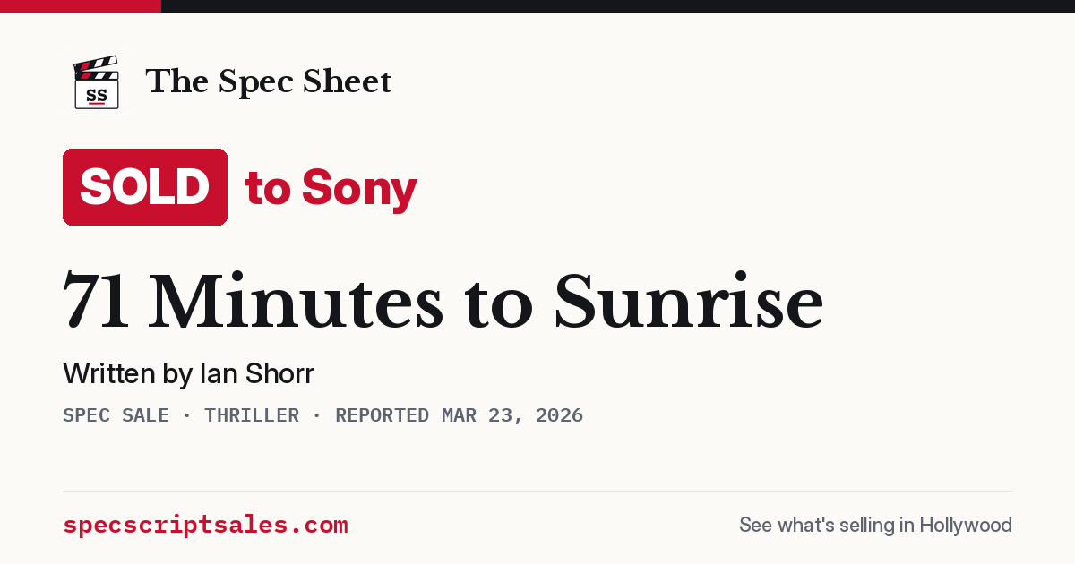 Share card: 71 Minutes to Sunrise sold to Sony