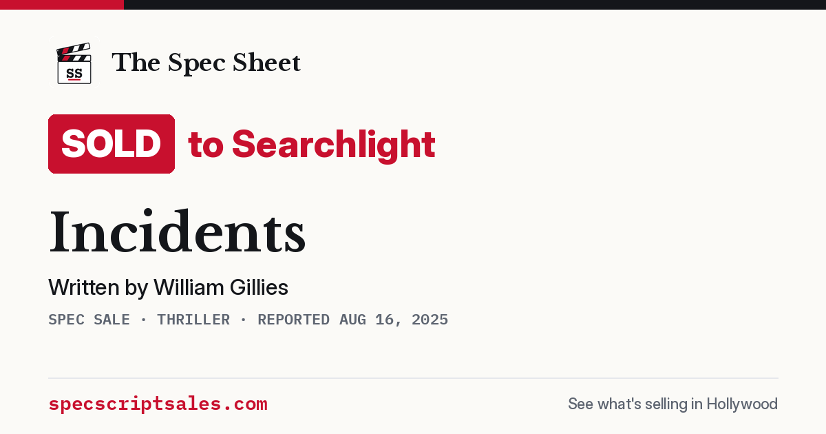 Share card: Incidents sold to Searchlight