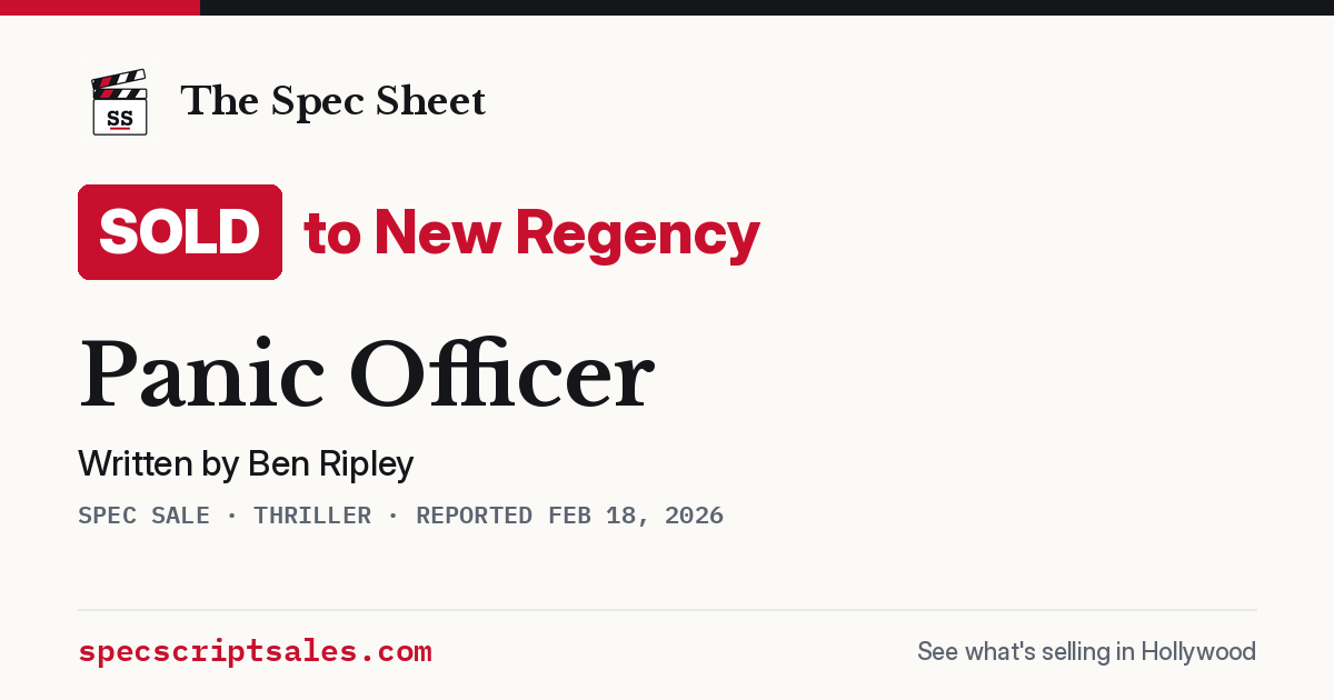 Share card: Panic Officer sold to New Regency