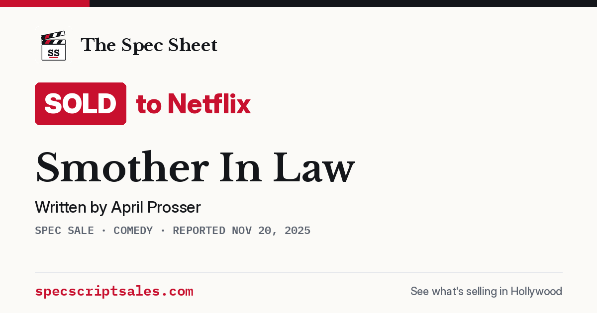 Share card: Smother In Law sold to Netflix