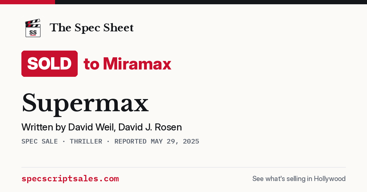 Share card: Supermax sold to Miramax