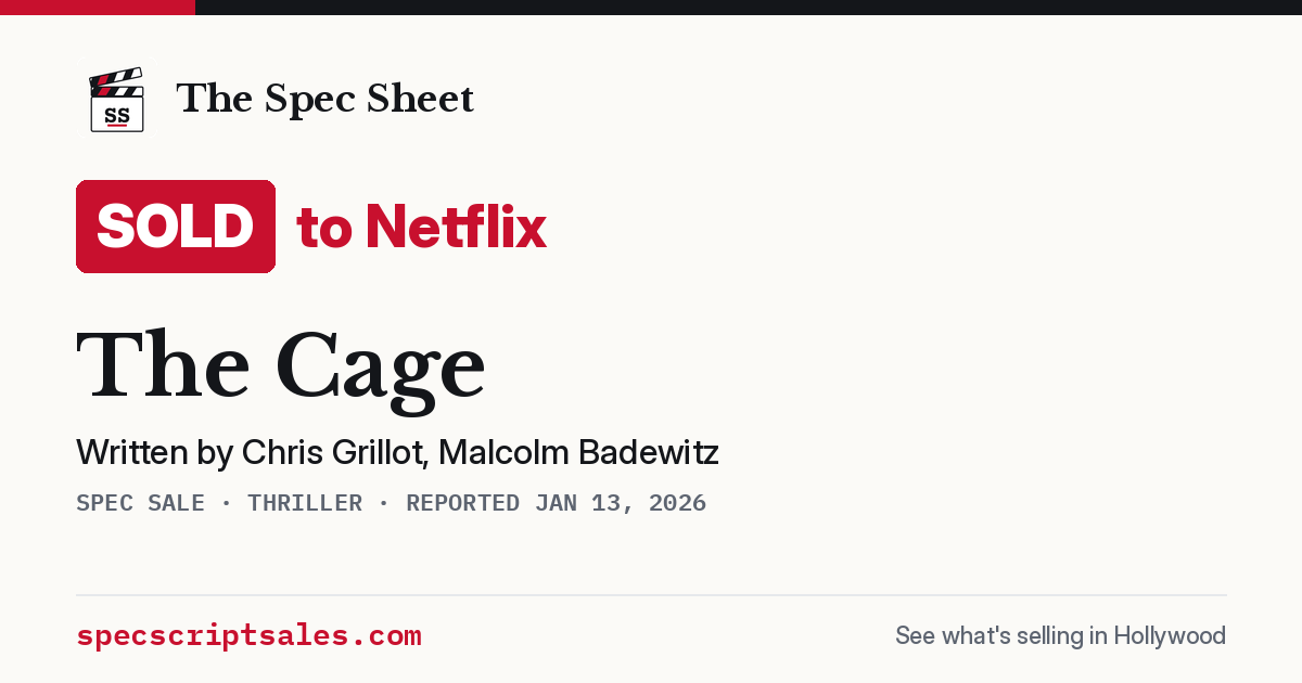 Share card: The Cage sold to Netflix