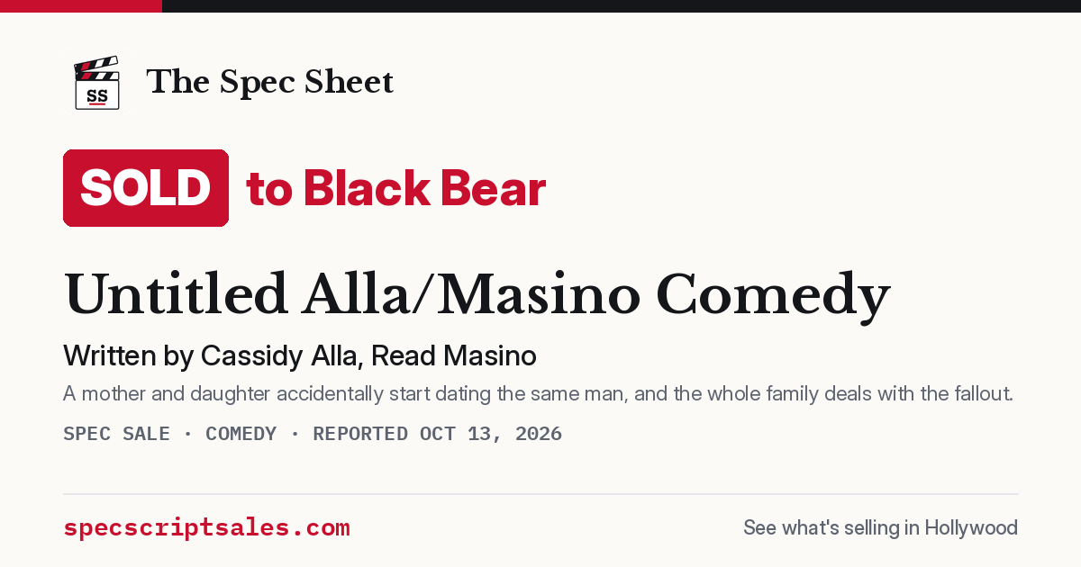 Share card: Untitled Alla/Masino Comedy sold to Black Bear